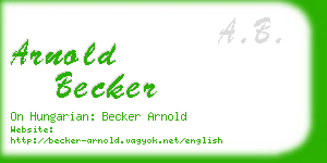 arnold becker business card